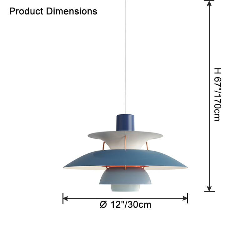 Pendant Light Metal E27 Layered Shade Dining Table Kitchen Island Scandinavian Hanging Ceiling Lamp | Thomler