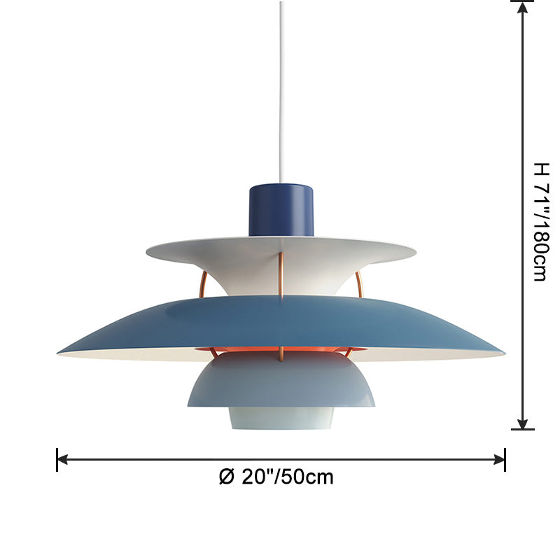 Pendant Light Metal E27 Layered Shade Dining Table Kitchen Island Scandinavian Hanging Ceiling Lamp | Thomler