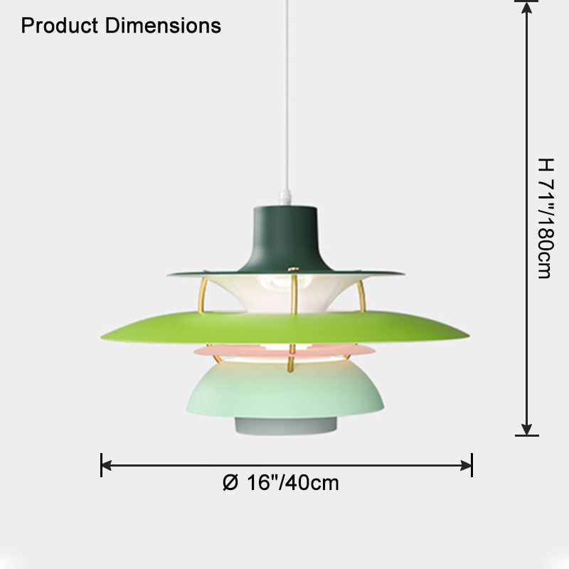 Pendant Light Metal E27 Layered Shade Dining Table Kitchen Island Scandinavian Hanging Ceiling Lamp | Thomler