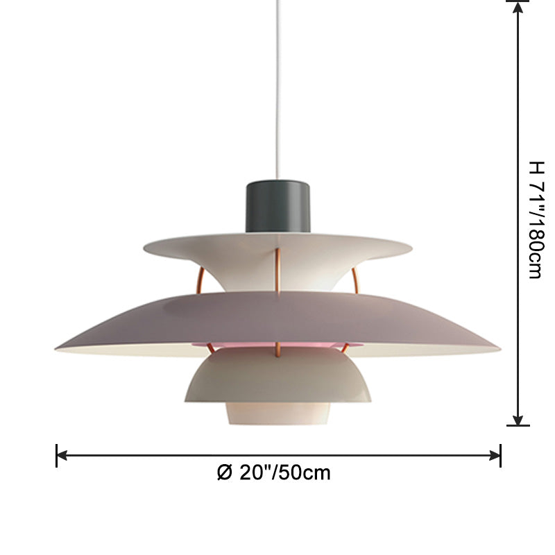 Pendant Light Metal E27 Layered Shade Dining Table Kitchen Island Scandinavian Hanging Ceiling Lamp | Thomler