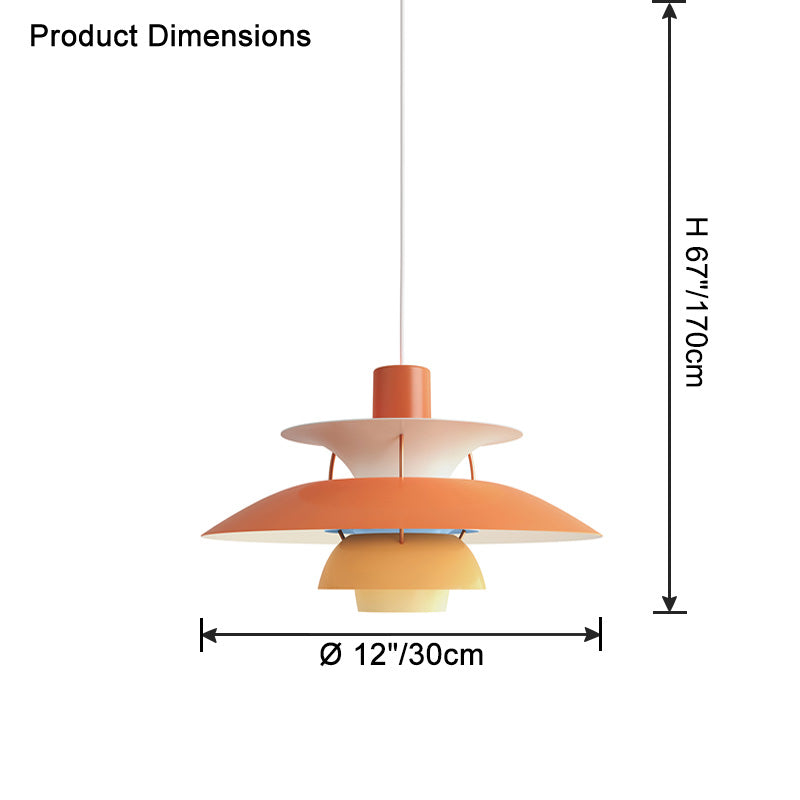 Pendant Light Metal E27 Layered Shade Dining Table Kitchen Island Scandinavian Hanging Ceiling Lamp | Thomler