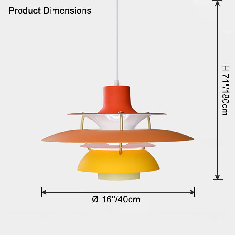Pendant Light Metal E27 Layered Shade Dining Table Kitchen Island Scandinavian Hanging Ceiling Lamp | Thomler