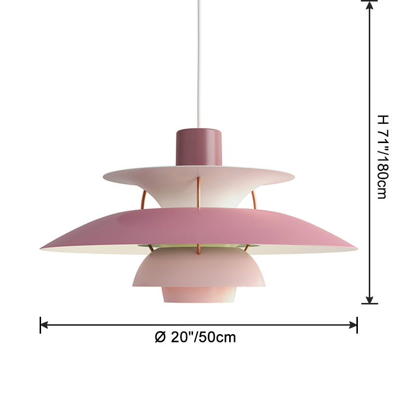 Pendant Light Metal E27 Layered Shade Dining Table Kitchen Island Scandinavian Hanging Ceiling Lamp | Thomler