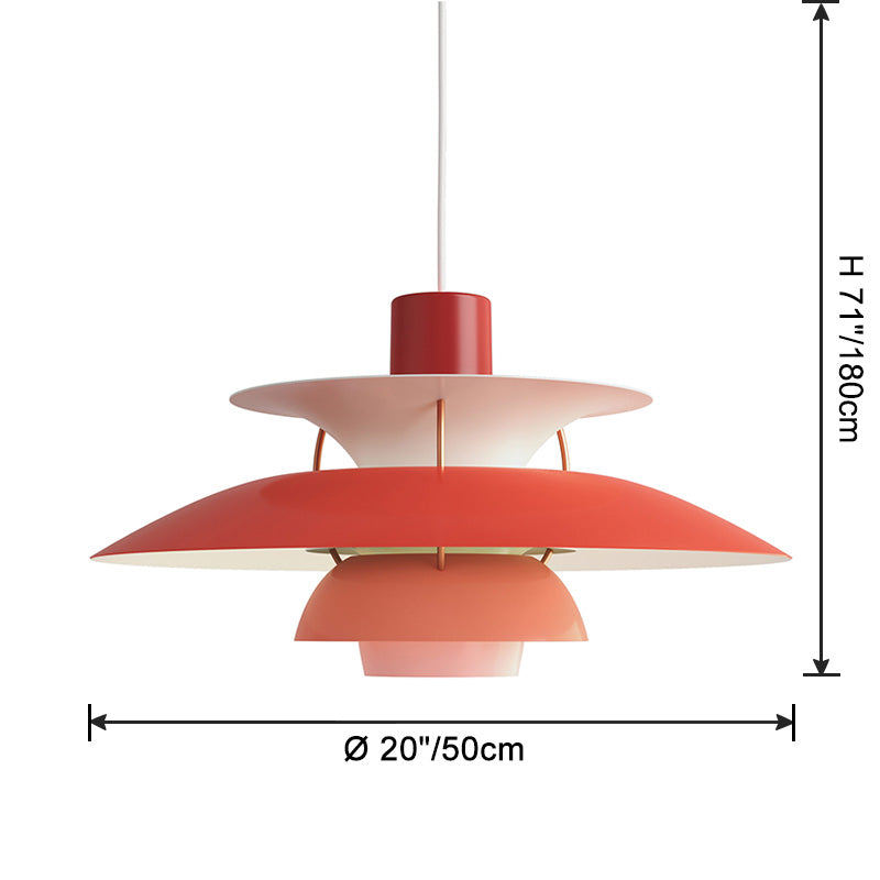 Pendant Light Metal E27 Layered Shade Dining Table Kitchen Island Scandinavian Hanging Ceiling Lamp | Thomler