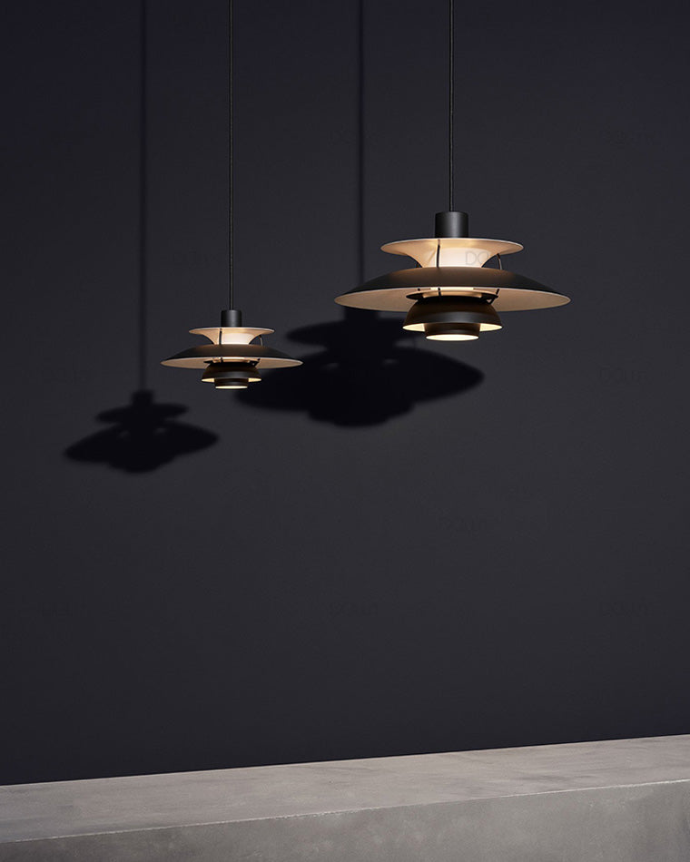 Pendant Light Metal E27 Layered Shade Dining Table Kitchen Island Scandinavian Hanging Ceiling Lamp | Thomler