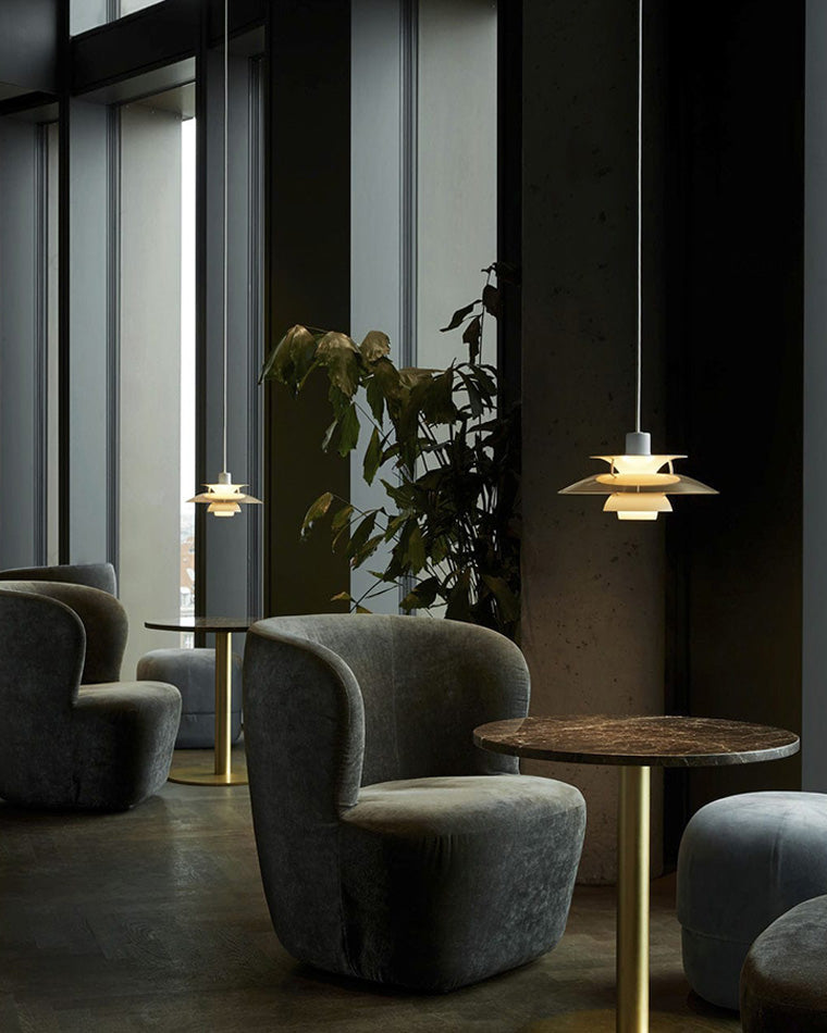 Pendant Light Metal E27 Layered Shade Dining Table Kitchen Island Scandinavian Hanging Ceiling Lamp | Thomler