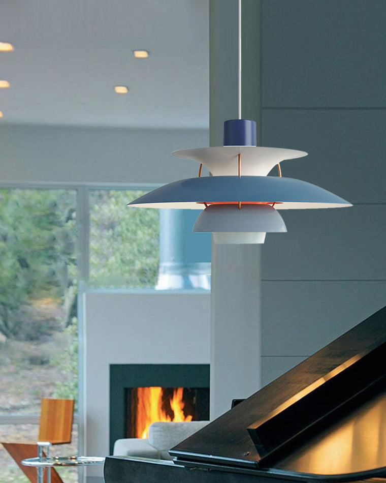 Pendant Light Metal E27 Layered Shade Dining Table Kitchen Island Scandinavian Hanging Ceiling Lamp | Thomler