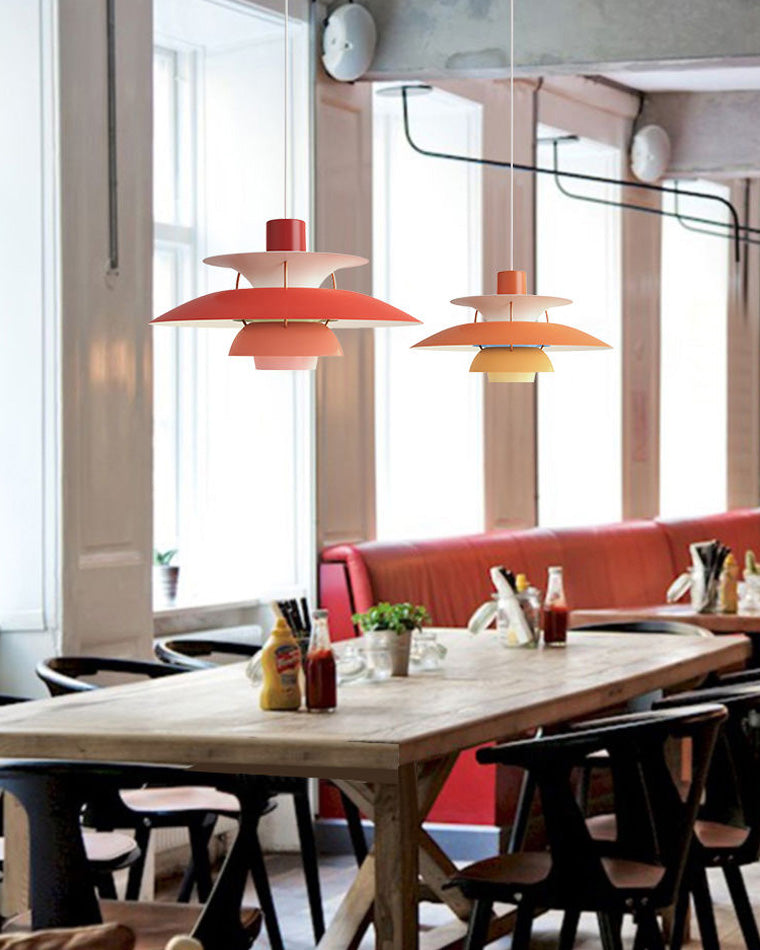Pendant Light Metal E27 Layered Shade Dining Table Kitchen Island Scandinavian Hanging Ceiling Lamp | Thomler