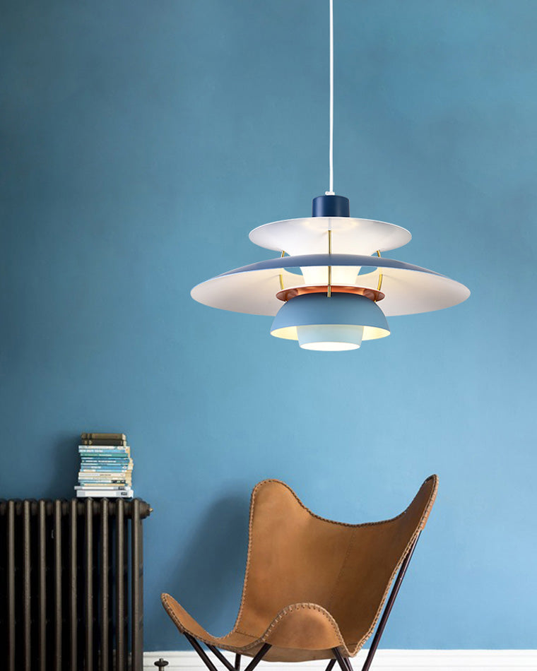 Pendant Light Metal E27 Layered Shade Dining Table Kitchen Island Scandinavian Hanging Ceiling Lamp | Thomler