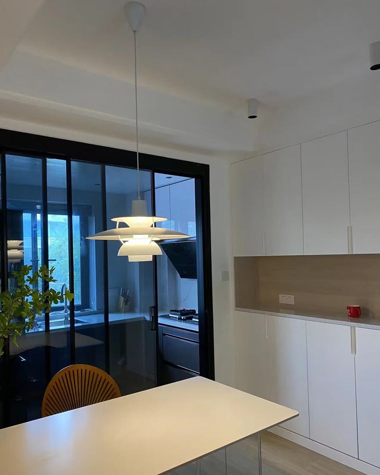 Pendant Light Metal E27 Layered Shade Dining Table Kitchen Island Scandinavian Hanging Ceiling Lamp | Thomler