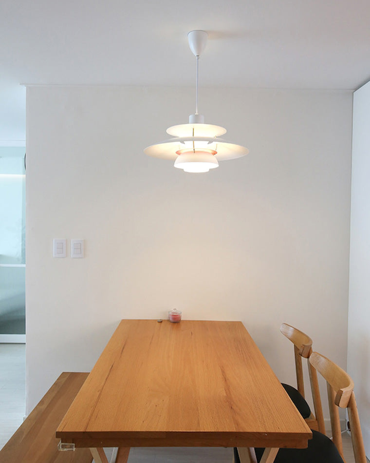 Pendant Light Metal E27 Layered Shade Dining Table Kitchen Island Scandinavian Hanging Ceiling Lamp | Thomler