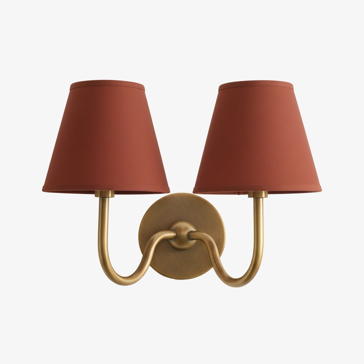 Brass Sconce with Fabric Drum Shade – 1 or 2 Light Hardwired Fixture for Bedroom, Hallway & Living Room | Thomler