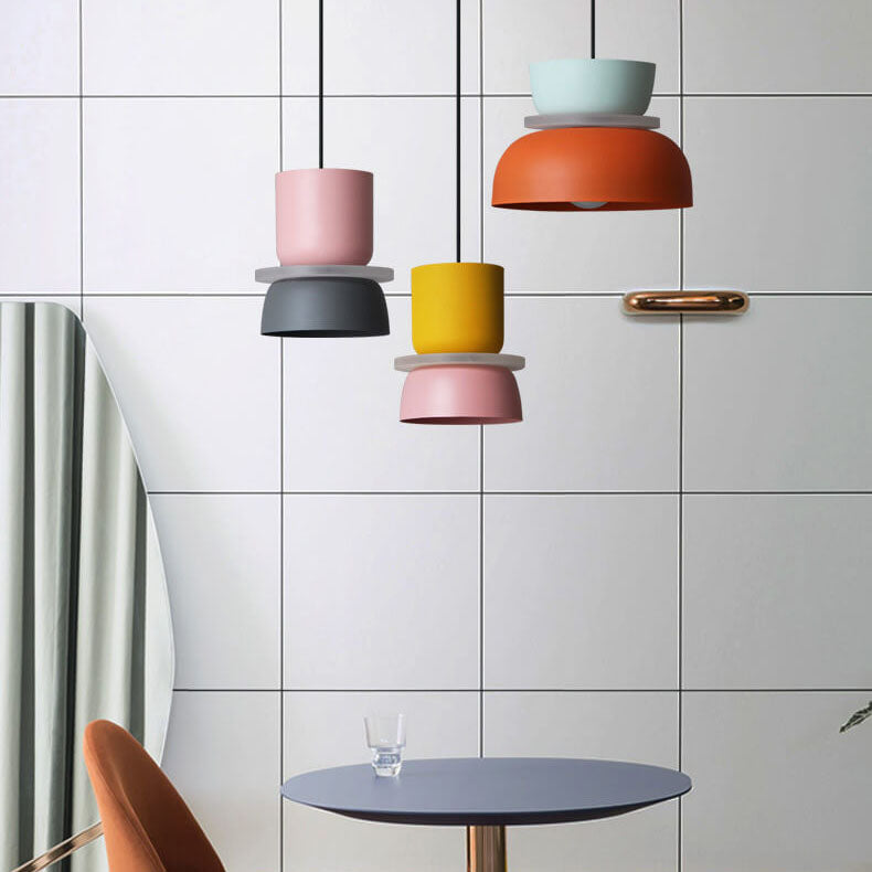 Pendant Light Metal 11.8 in Adjustable Colorful Living Room Bedroom Modern Ceiling Lamp | Thomler