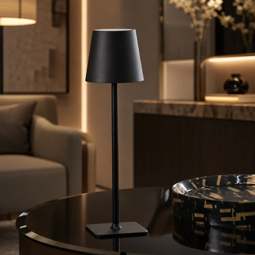 Cordless Touch Dimmable LED Metal Accent Lamp for Indoor & Patio Use – Rechargeable Portable Light | Thomler