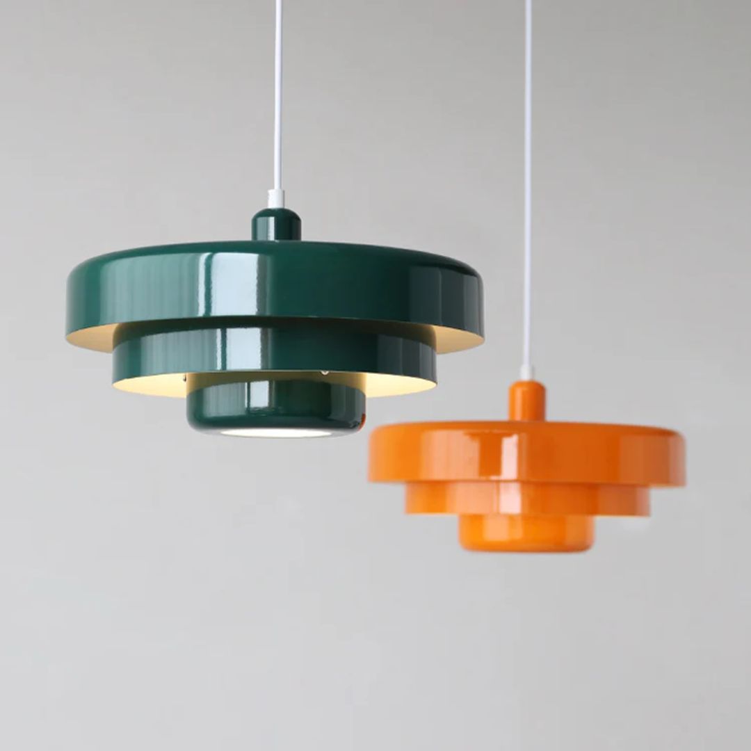 Pendant Light Laminated Metal Ø35.0 cm Adjustable Orange Dining Room Living Room Hanging Ceiling Lamp | Thomler