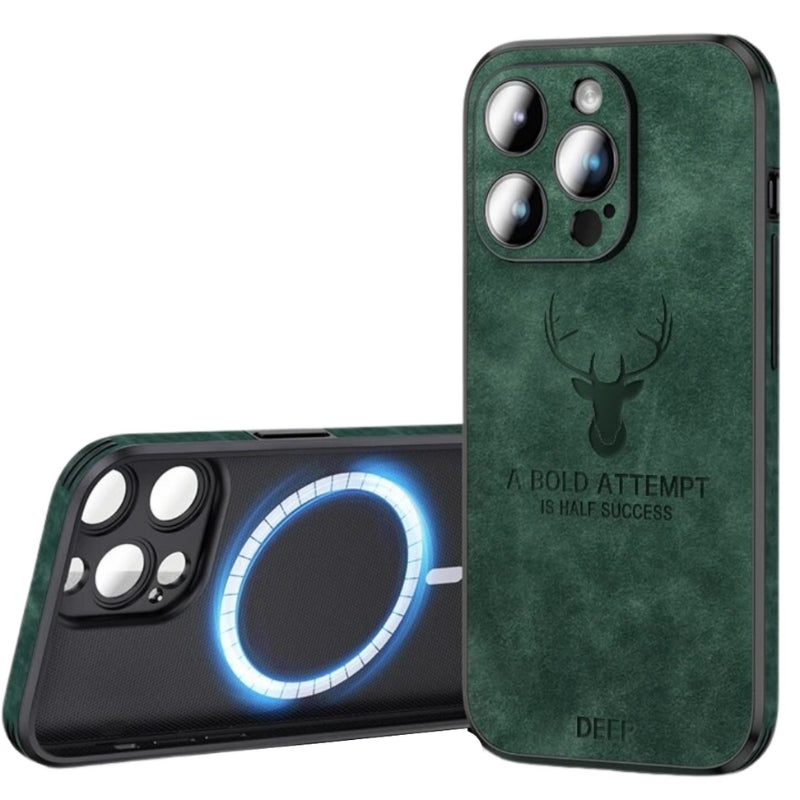Genuine Suede iPhone Case with Camera Protection & Shock-Absorbing Silicone Liner for iPhone 12-17 | Thomler