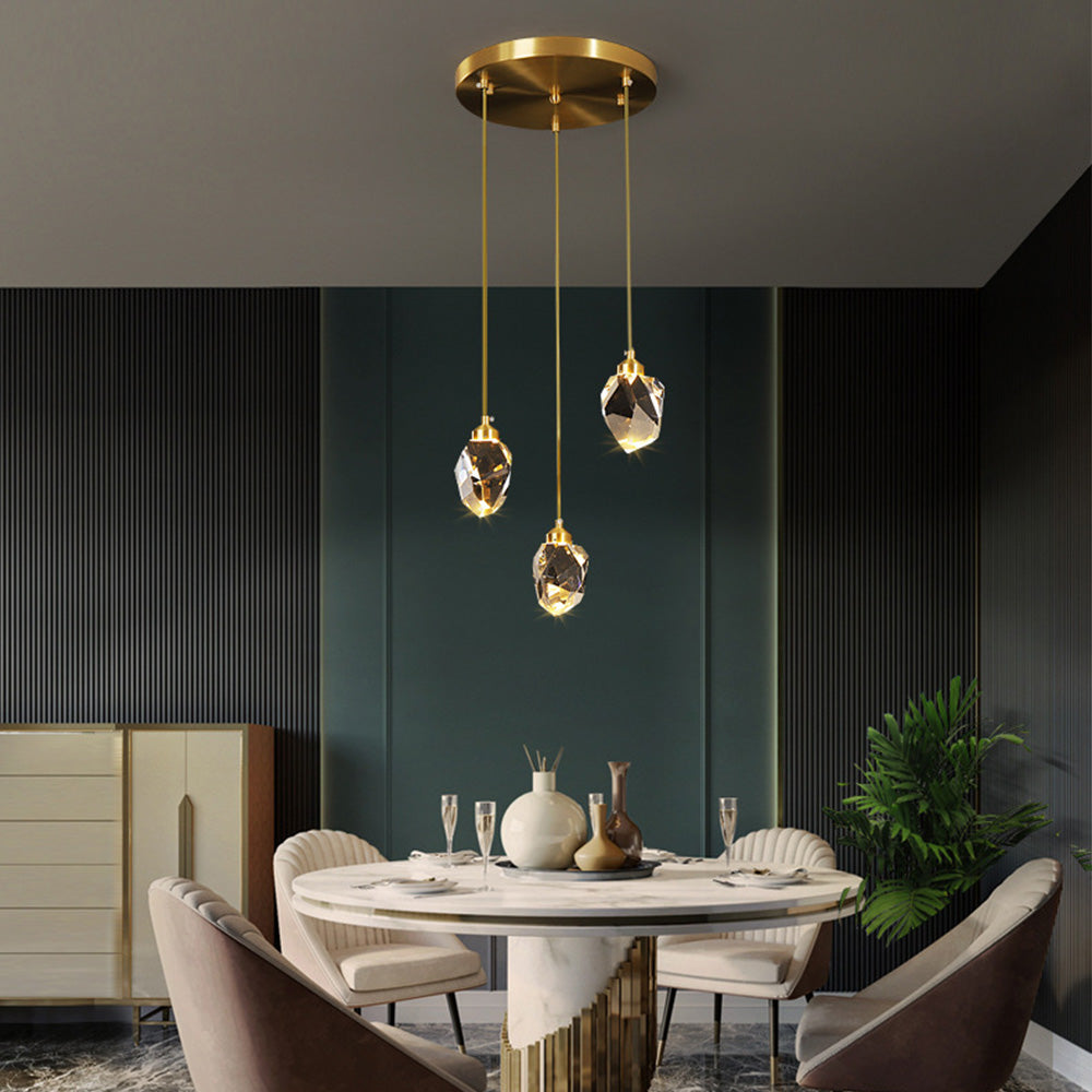 Pendant Light Glass Metal Adjustable Gold Dining Room Kitchen Island Hanging Ceiling Lamp Modern Teardrop Lighting | Thomler