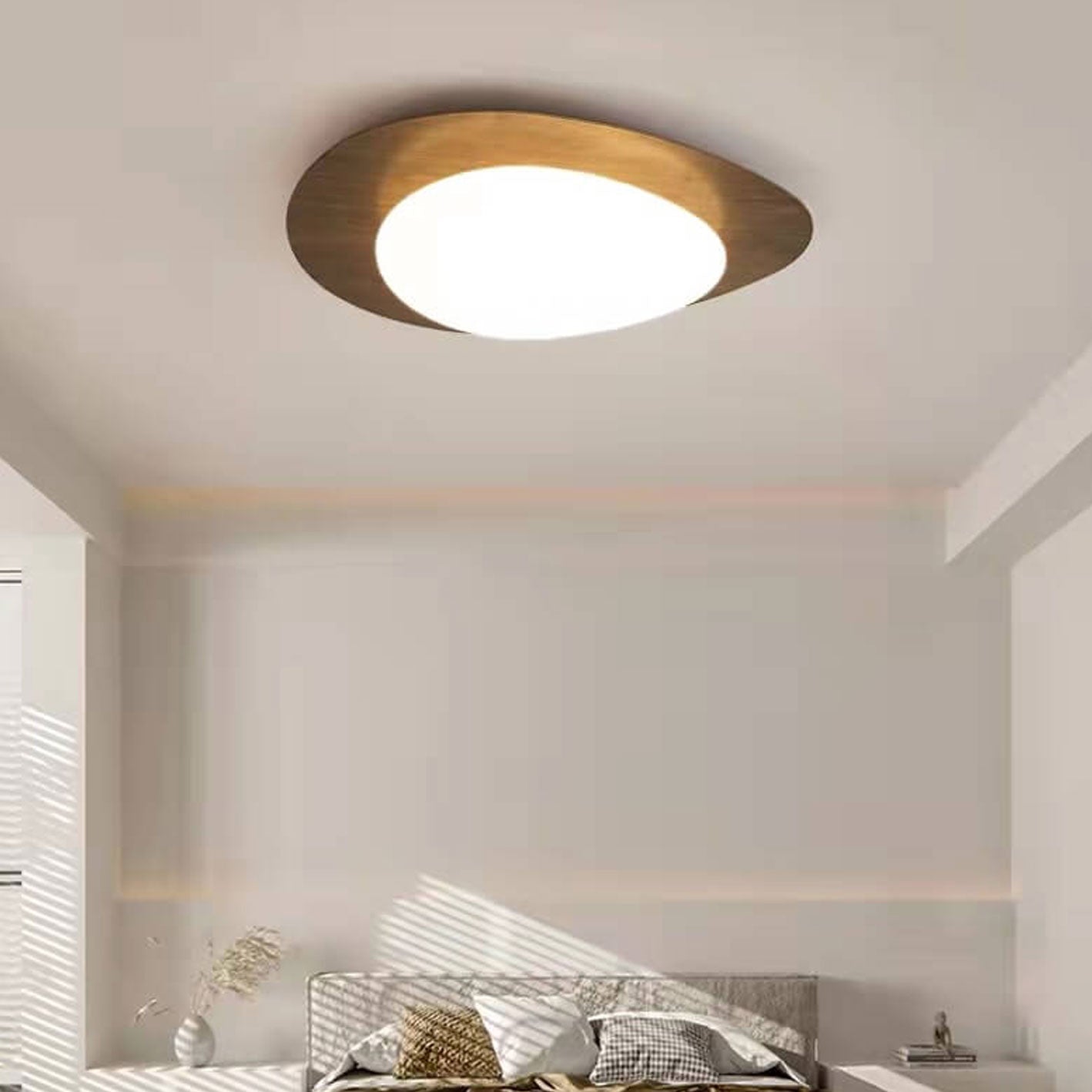 Flush Mount Ceiling Light Iron Acrylic 15.4 in Small Hallway Living Room Bedroom Adjustable LED Lighting | Thomler