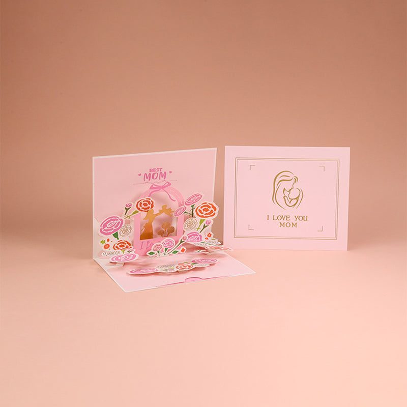 Popup Flower Greeting Card with 3D Laser-Cut Design for Mom, Grandma & Special Occasions | Thomler