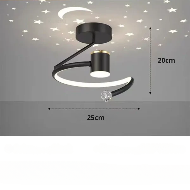 Ceiling Light Aluminium 25.0 cm Dimmable Starry Sky Bedroom Hallway LED Flush Mount Ambient Ceiling Lamp | Thomler