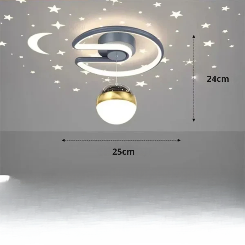 Ceiling Light Aluminium 25.0 cm Dimmable Starry Sky Bedroom Hallway LED Flush Mount Ambient Ceiling Lamp | Thomler