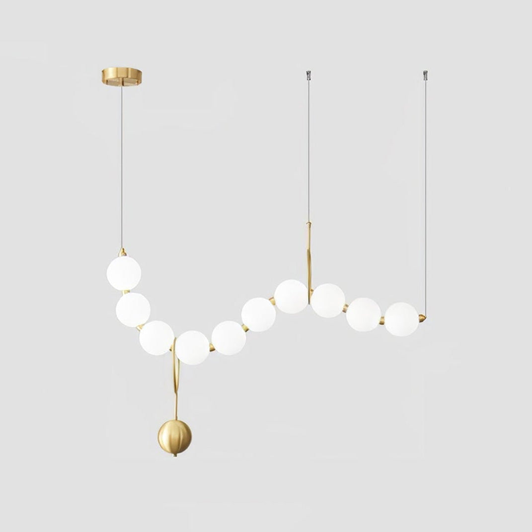 Chandelier Milk Glass String 39 in Modern Dining Room Kitchen Living Room Lighting Fixture | Thomler
