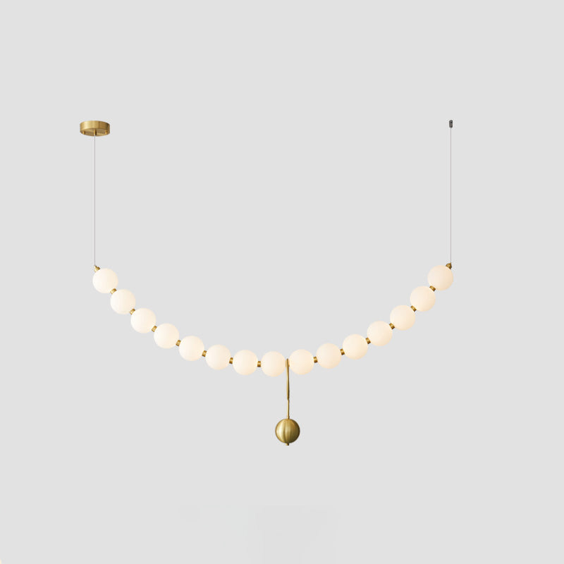 Chandelier Milk Glass String 39 in Modern Dining Room Kitchen Living Room Lighting Fixture | Thomler