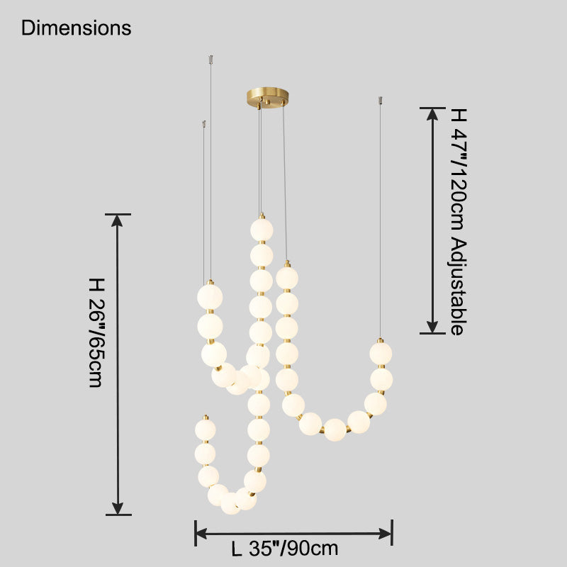 Chandelier Milk Glass String 39 in Modern Dining Room Kitchen Living Room Lighting Fixture | Thomler