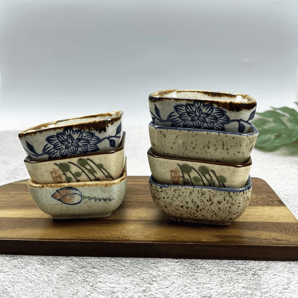 Porcelain Dipping Bowls – 4-Piece Asian-Inspired Condiment Set for Soy Sauce & Seasoning | Thomler