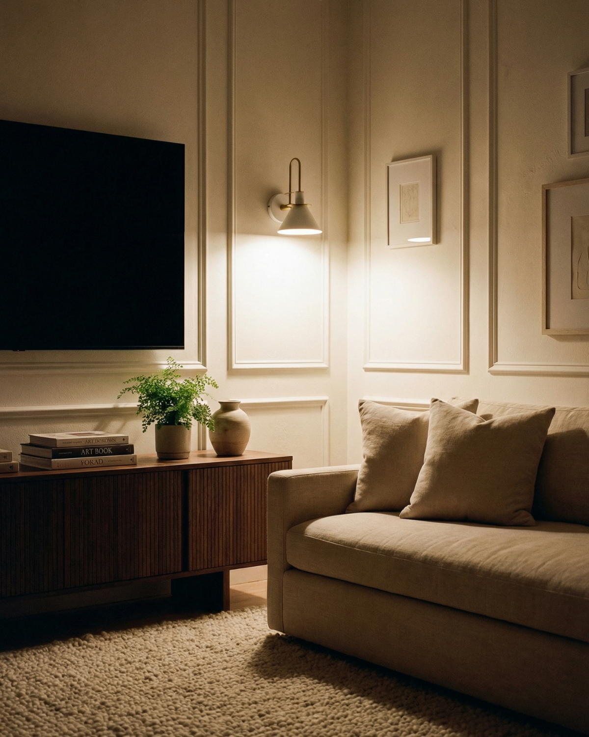 Moderne wandlamp van travertin en hout met warm wit licht – minimalistische design muurlamp voor woonkamer en slaapkamer | Sansoti