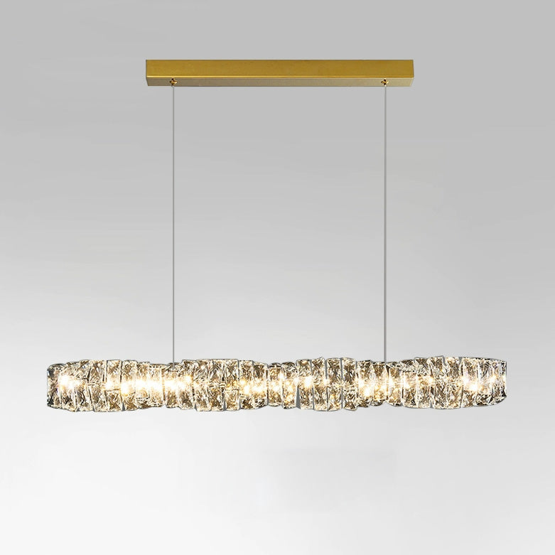 Chandelier Crystal 24 in Warm White Dimmable Dining Room Hanging Light Fixture Luxury Modern Lighting | Thomler