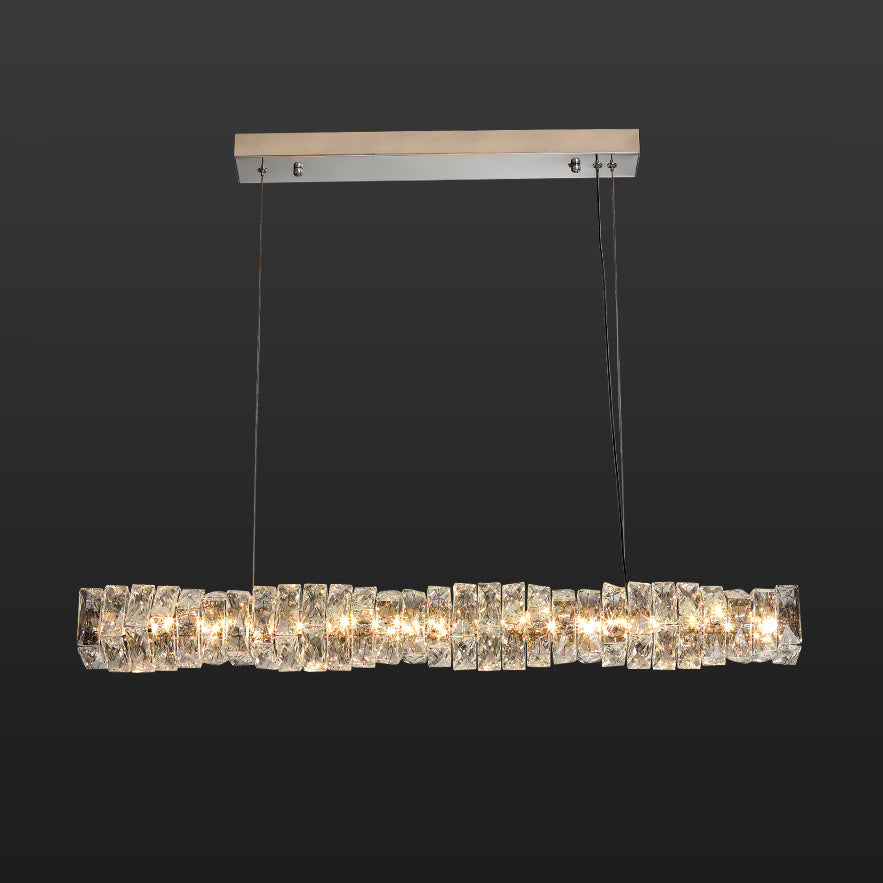 Chandelier Crystal 24 in Warm White Dimmable Dining Room Hanging Light Fixture Luxury Modern Lighting | Thomler
