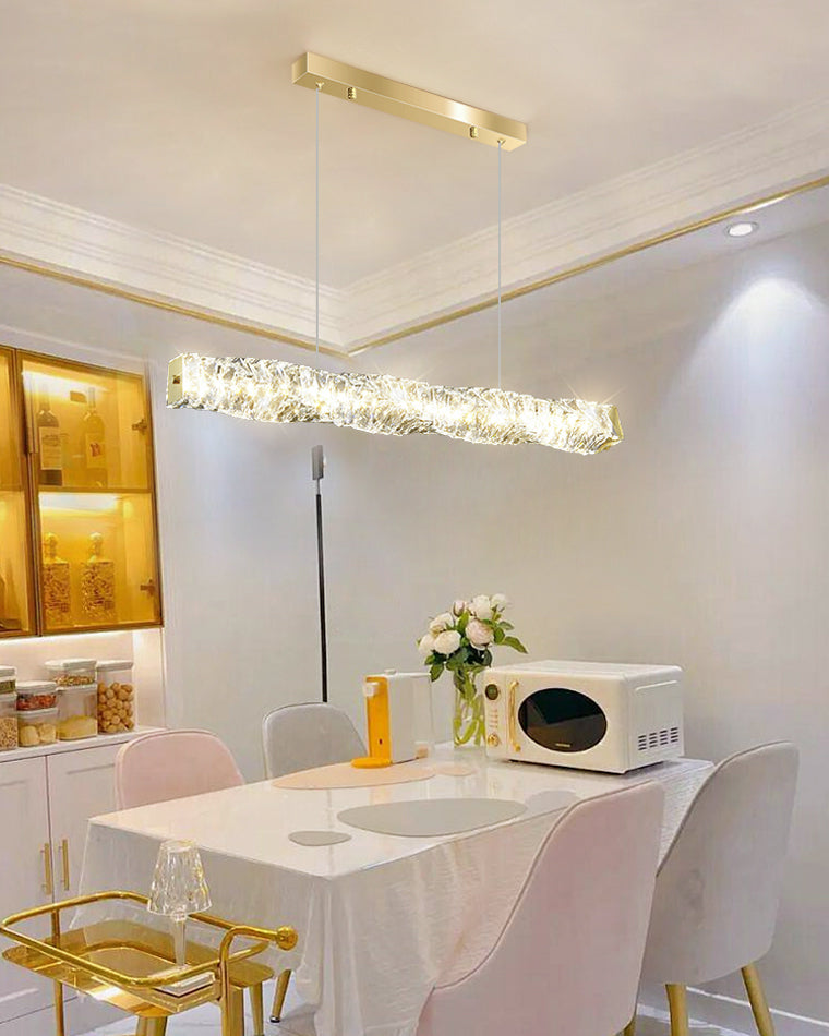 Chandelier Crystal 24 in Warm White Dimmable Dining Room Hanging Light Fixture Luxury Modern Lighting | Thomler