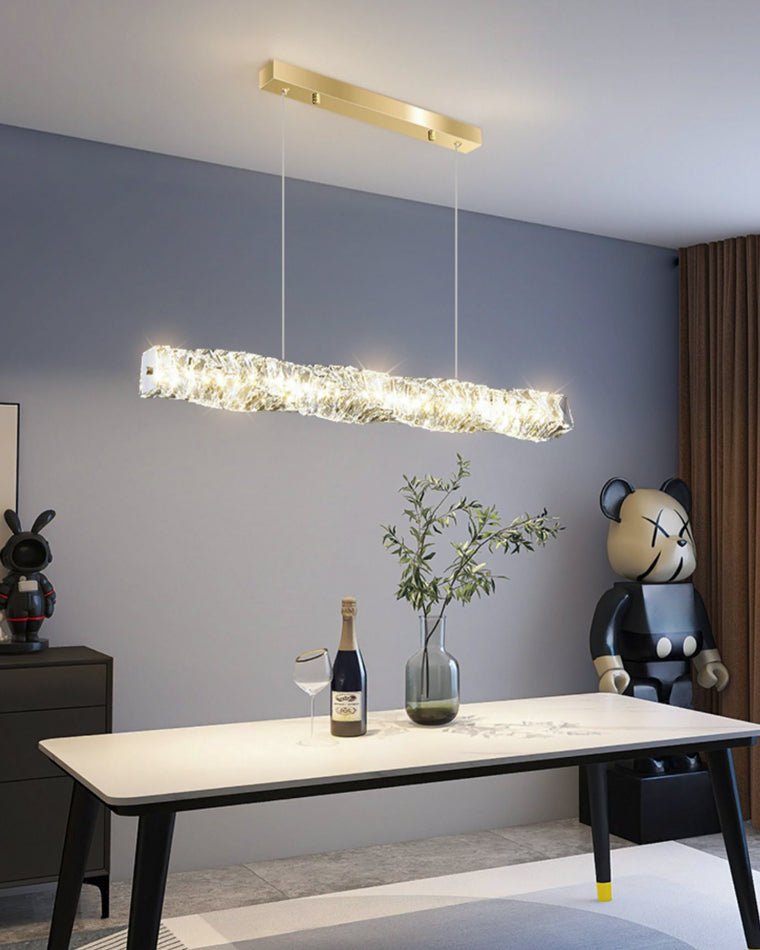 Chandelier Crystal 24 in Warm White Dimmable Dining Room Hanging Light Fixture Luxury Modern Lighting | Thomler