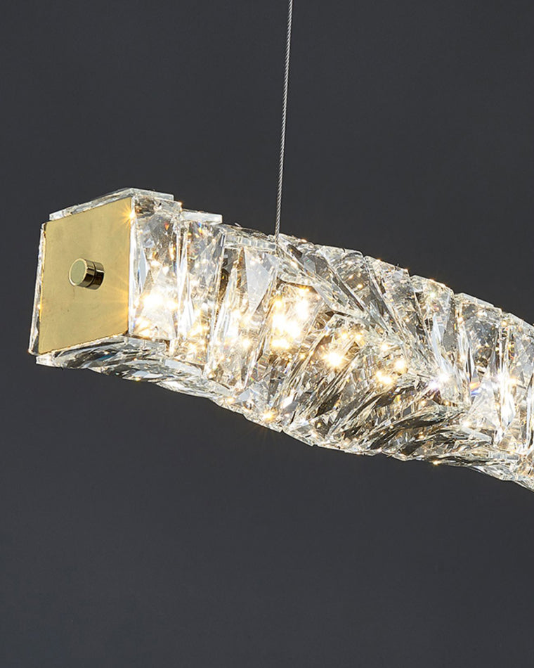 Chandelier Crystal 24 in Warm White Dimmable Dining Room Hanging Light Fixture Luxury Modern Lighting | Thomler