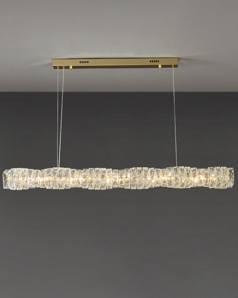 Chandelier Crystal 24 in Warm White Dimmable Dining Room Hanging Light Fixture Luxury Modern Lighting | Thomler