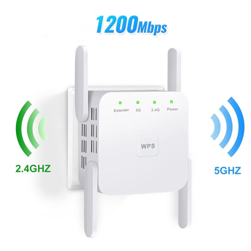 Wireless Signal Booster with Dual-Band Technology for Whole-Home Coverage | Extends Range up to 300 Mbps | Works with All Routers | Thomler