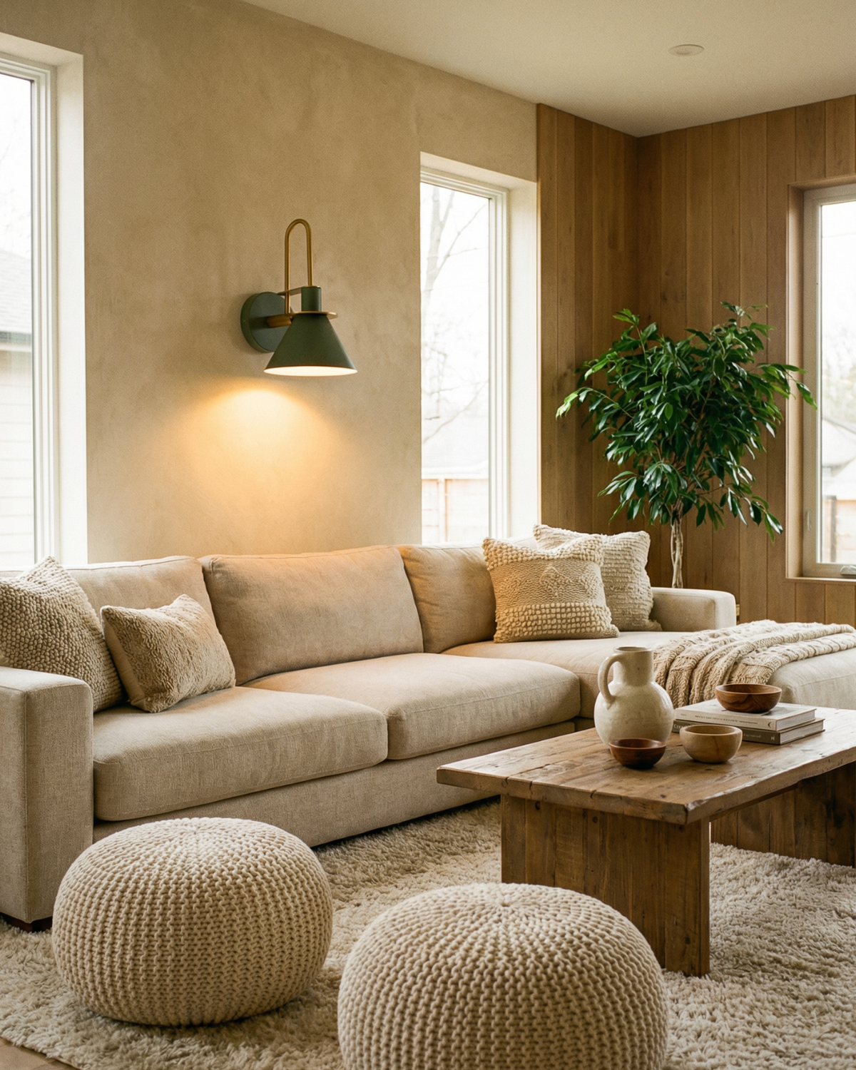 Moderne wandlamp van travertin en hout met warm wit licht – minimalistische design muurlamp voor woonkamer en slaapkamer | Sansoti