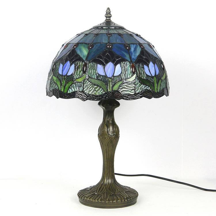 Tiffany Tafellamp Buntglas Klassiek 45cm E26 Glas Metaal Woonkamer | Sansoti
