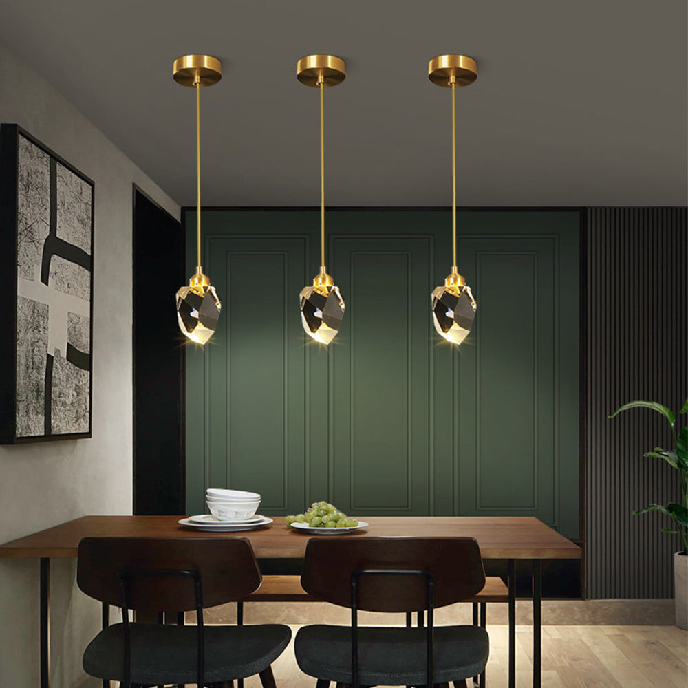 Pendant Light Glass Metal Adjustable Gold Dining Room Kitchen Island Hanging Ceiling Lamp Modern Teardrop Lighting | Thomler