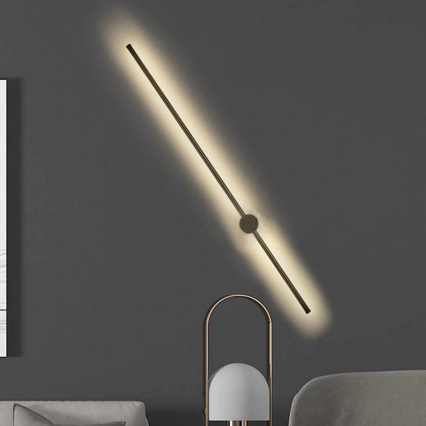Wall Lamp Aluminum 23.6 in Modern Black Living Room Bedroom Study LED Hardwired Lighting | Thomler