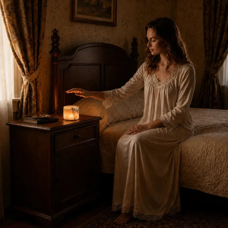 Rechargeable Touch-Dimming Stone Accent Lamp with Natural Veining for Bedside & Desk | Thomler