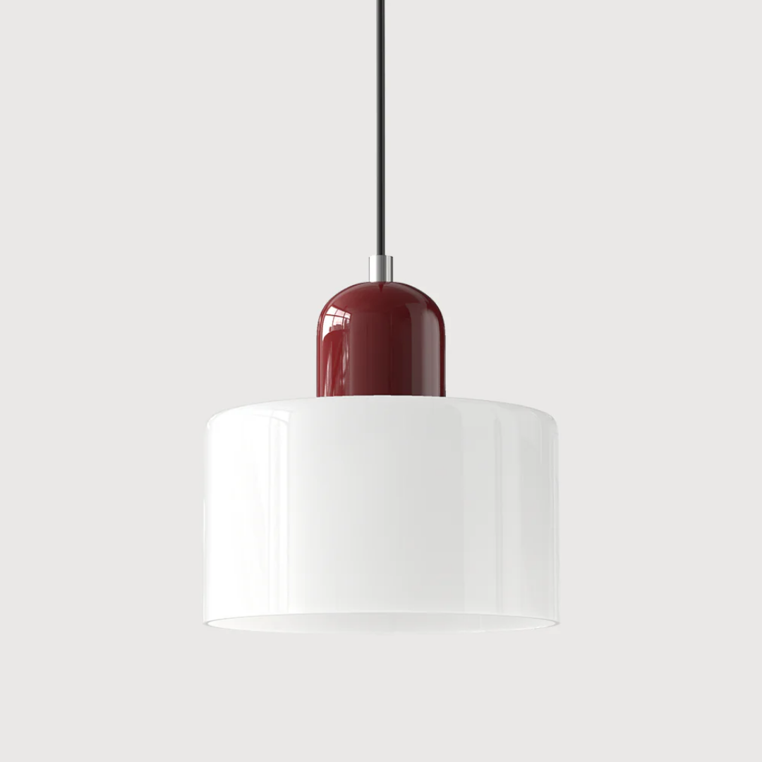 Mid-Century Glass Pendant Light – Adjustable Drop Ceiling Fixture with Colorful Dome Shade for Kitchen Island, Dining Room & Reading Nook | Thomler