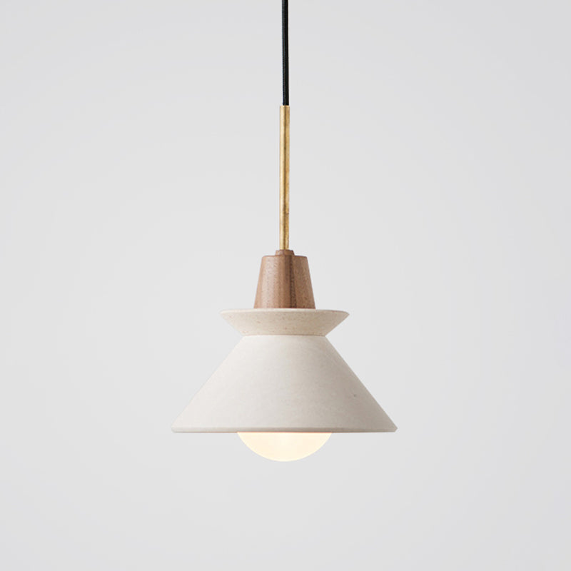 Concrete Dome Pendant Light Fixture White Finish Minimalist Hanging Lamp for Kitchen Island Dining Room Modern Industrial Home Lighting | Thomler