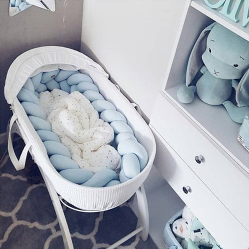 Braided Bumper Guard for Baby Bed – Soft Knot Cushion Rail Protector | Thomler
