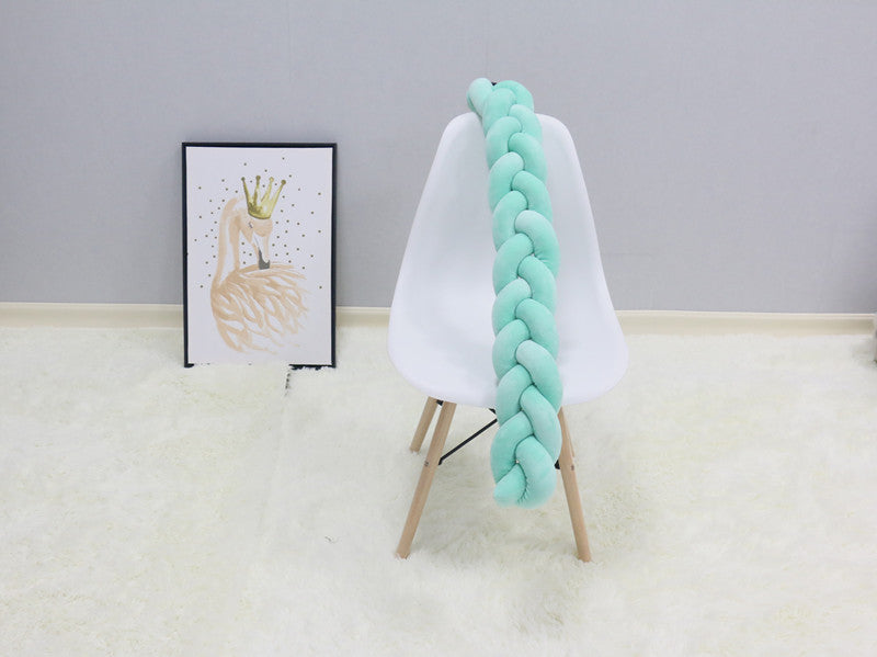 Braided Bumper Guard for Baby Bed – Soft Knot Cushion Rail Protector | Thomler