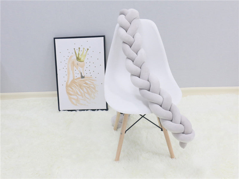 Braided Bumper Guard for Baby Bed – Soft Knot Cushion Rail Protector | Thomler
