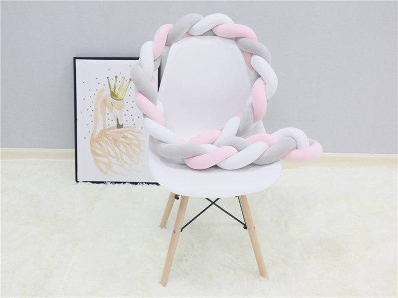 Braided Bumper Guard for Baby Bed – Soft Knot Cushion Rail Protector | Thomler