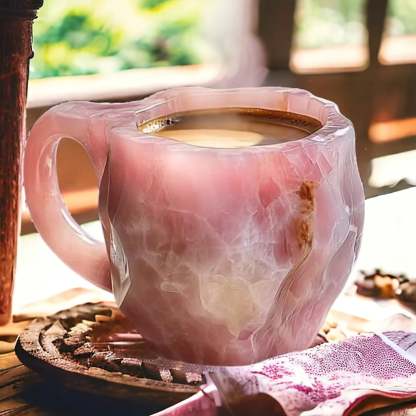 Insulated Crystal Coffee Mug with Natural Mineral Glaze - Handcrafted Artisan Cup for Hot & Cold Drinks - Microwave & Dishwasher Safe - 12 | Thomler