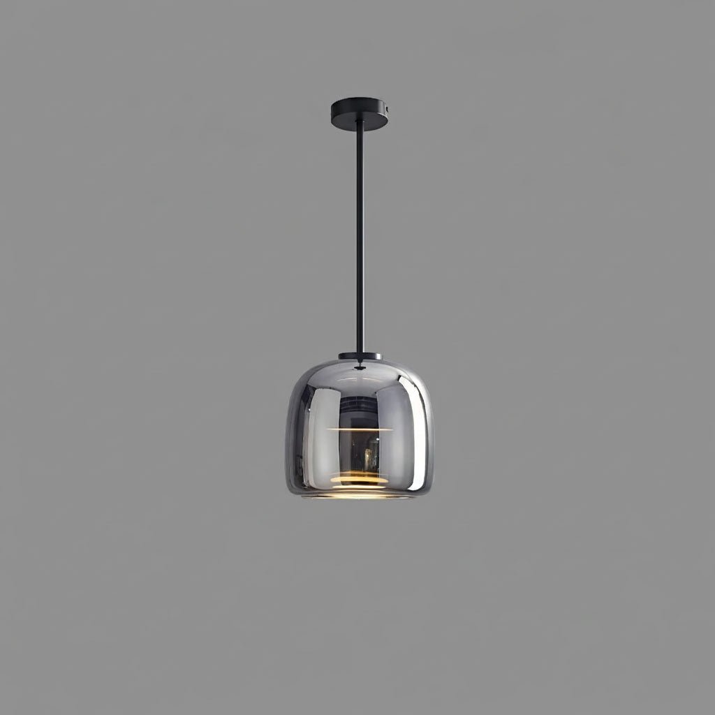 Smoked Glass Pendant Light 10.2 in LED Kitchen Island Dining Ceiling Fixture Modern Adjustable Hanging Lamp | Thomler